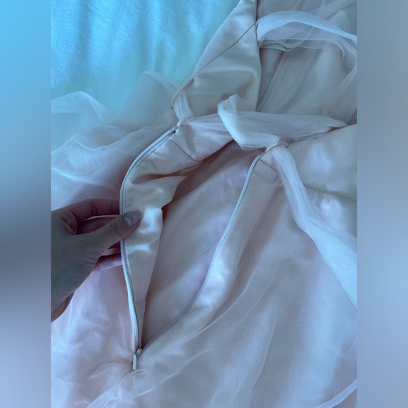 custom made bridesmaid dress pink maxi - Picture 9 of 11